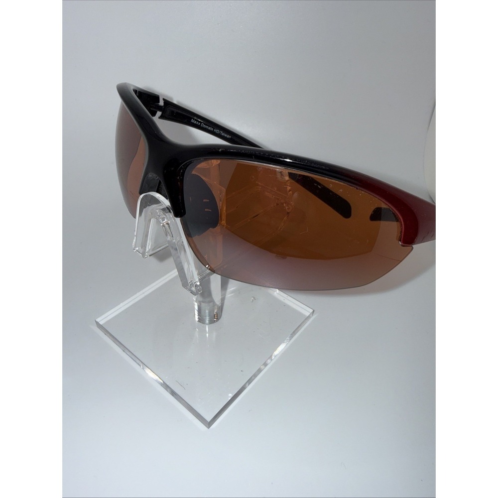 Maxx HD Sunglasses Domain HDP - Black/ Red -fishing, golf -polarized brown lens